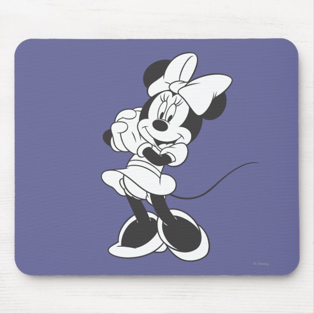 Classic Minnie | Black and White Mouse Pad (Front)