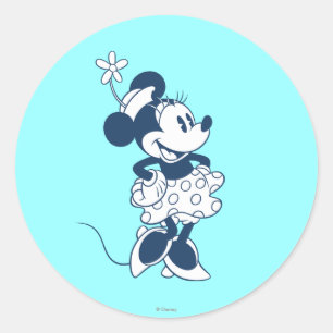 Classic Minnie Blue Hue Round Sticker