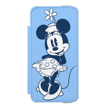 Classic Minnie | Blue Hue With Flower Wallet Case For Iphone Se/5/5s by MickeyAndFriends at Zazzle