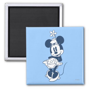 Classic Minnie | Blue Hue With Flower Magnet by MickeyAndFriends at Zazzle