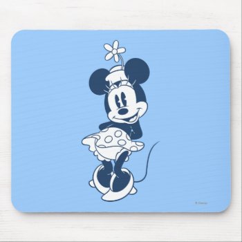 Classic Minnie | Blue Hue With Flower Mouse Pad by MickeyAndFriends at Zazzle