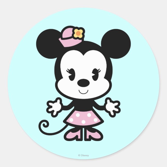 Classic Minnie | Cartoon Classic Round Sticker (Front)