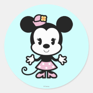 Classic Minnie Cartoon Round Sticker
