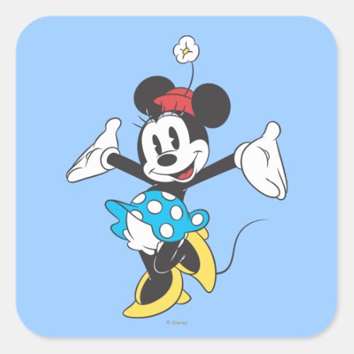 Classic Minnie  Excited Square Sticker