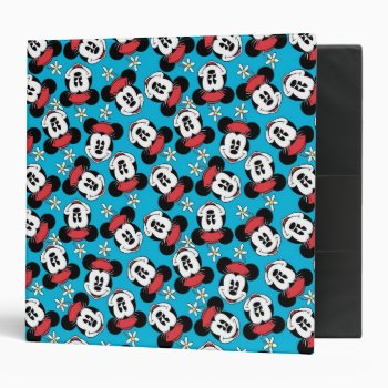 Classic Minnie | Flower Face 3 Ring Binder by MickeyAndFriends at Zazzle
