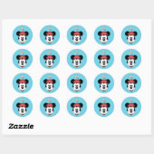Classic Minnie | Flower Face Classic Round Sticker (Sheet)