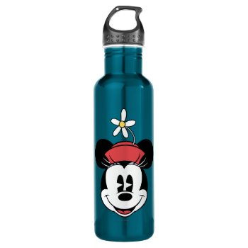 Classic Minnie | Flower Face Water Bottle by MickeyAndFriends at Zazzle