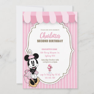 Classic Minnie ice cream shop invitation 