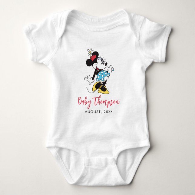 Classic Minnie Mouse | Baby Announcement with Dat Baby Bodysuit (Front)
