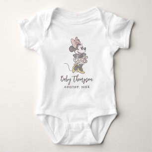 Classic Minnie Mouse Baby Announcement with Date Baby Bodysuit