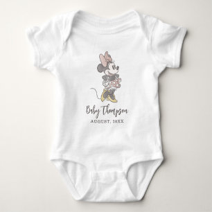 Classic Minnie Mouse   Baby Announcement with Date Bodysuit