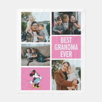 Classic Minnie Mouse | Best Grandma Ever Fleece Blanket by MickeyAndFriends at Zazzle