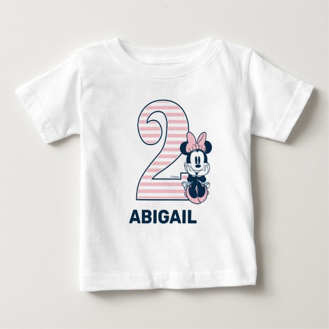 Classic Minnie Mouse | Custom 2nd Birthday Baby T-Shirt (Front)