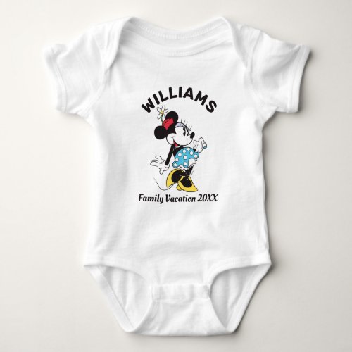 Classic Minnie Mouse  Family Vacation Baby Bodysuit