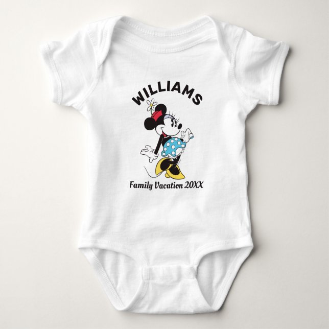 Classic Minnie Mouse | Family Vacation Baby Bodysuit (Front)