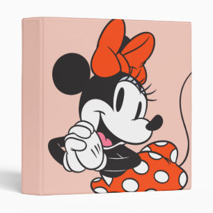 Classic Minnie Mouse Hands Clasped Pose 3 Ring Binder