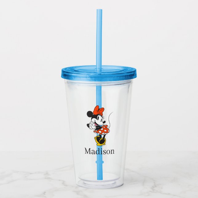 Classic Minnie Mouse Hands Clasped Pose Acrylic Tumbler (Front)