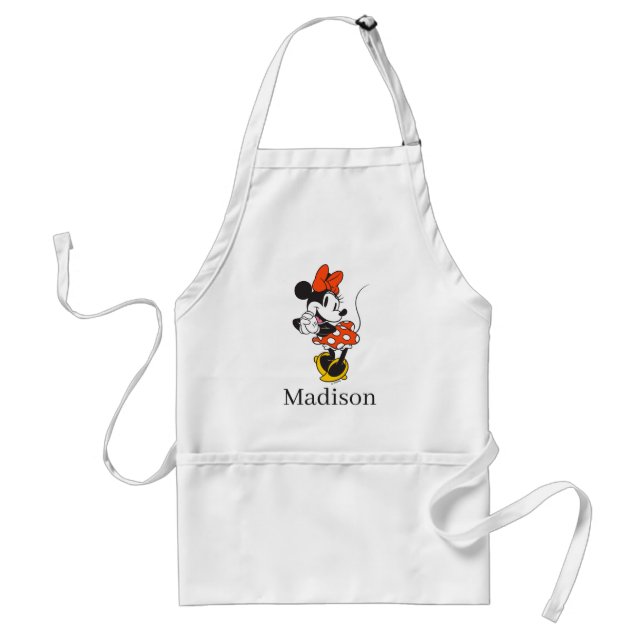 Classic Minnie Mouse Hands Clasped Pose Adult Apron (Front)