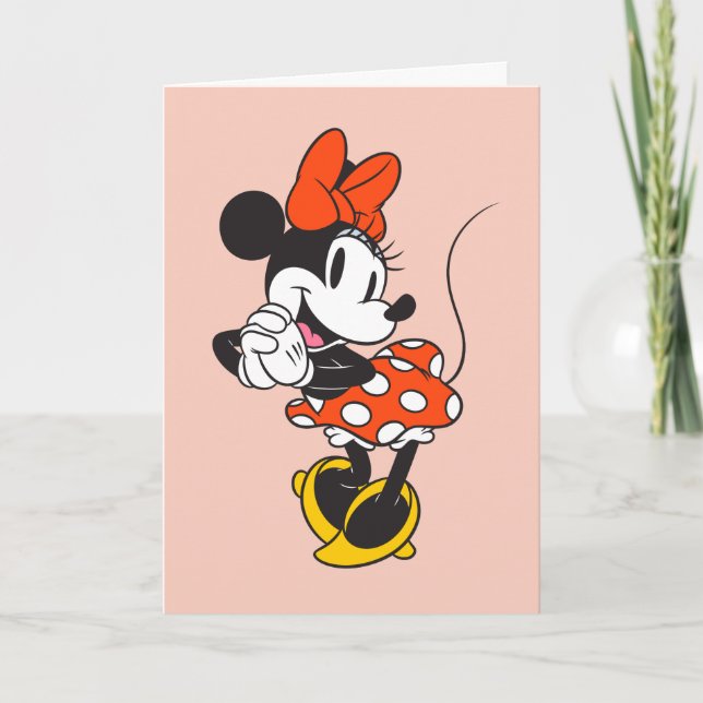 Classic Minnie Mouse Hands Clasped Pose Card (Front)