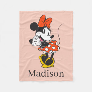 Classic Minnie Mouse Hands Clasped Pose Fleece Blanket