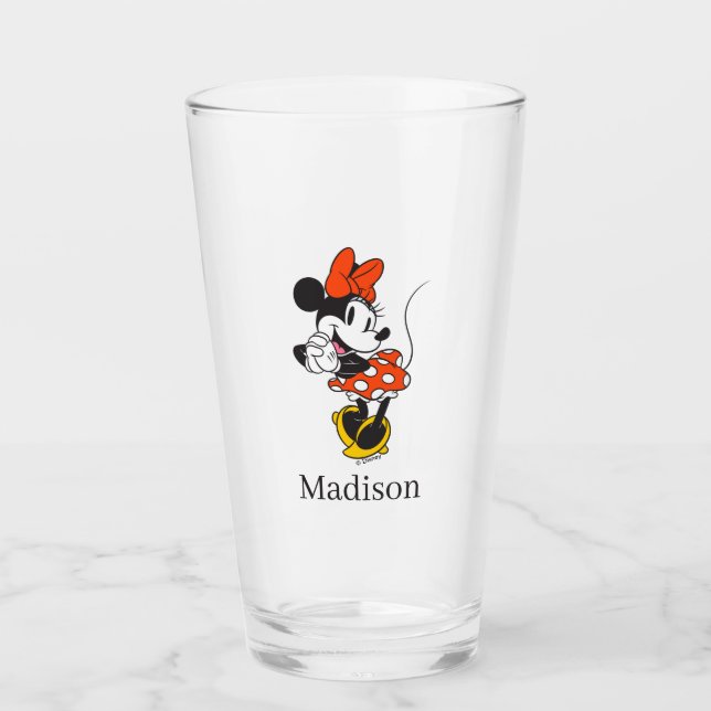 Classic Minnie Mouse Hands Clasped Pose Glass (Front)