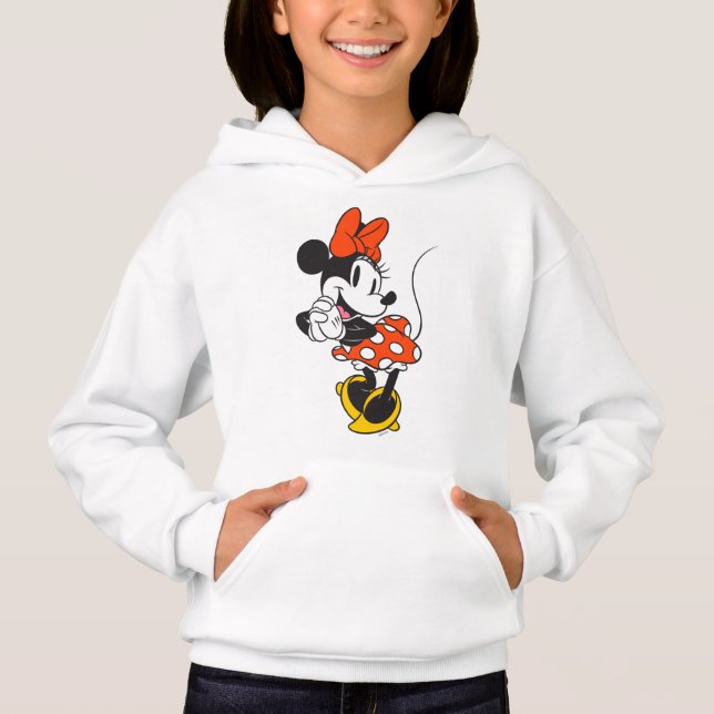 Classic Minnie Mouse Hands Clasped Pose Hoodie (Front)
