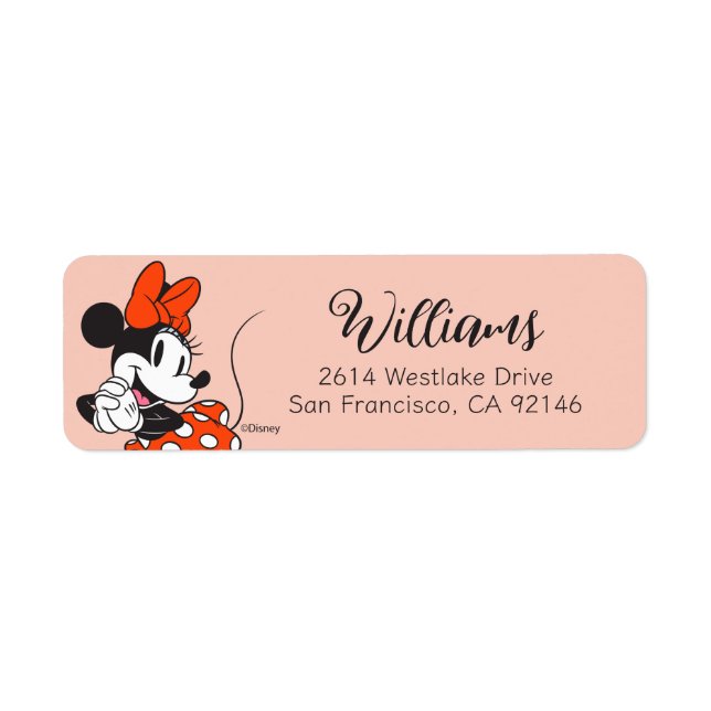 Classic Minnie Mouse Hands Clasped Pose Label (Front)