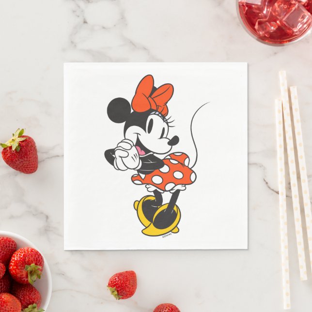 Classic Minnie Mouse Hands Clasped Pose Napkins (Insitu)
