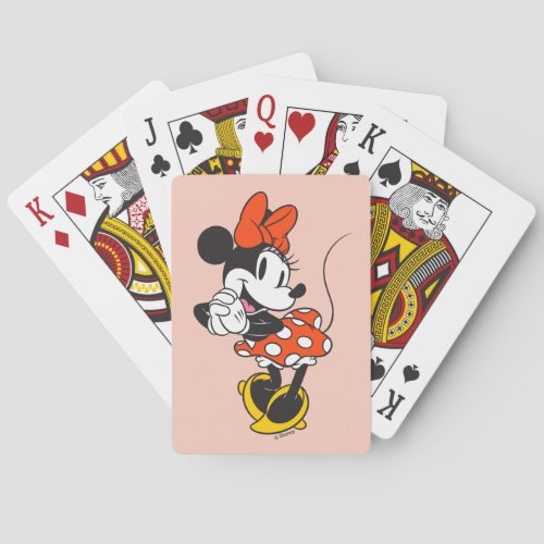 Classic Minnie Mouse Hands Clasped Pose Poker Cards