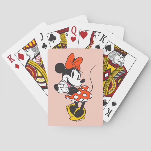 Classic Minnie Mouse Hands Clasped Pose Poker Cards (Back)