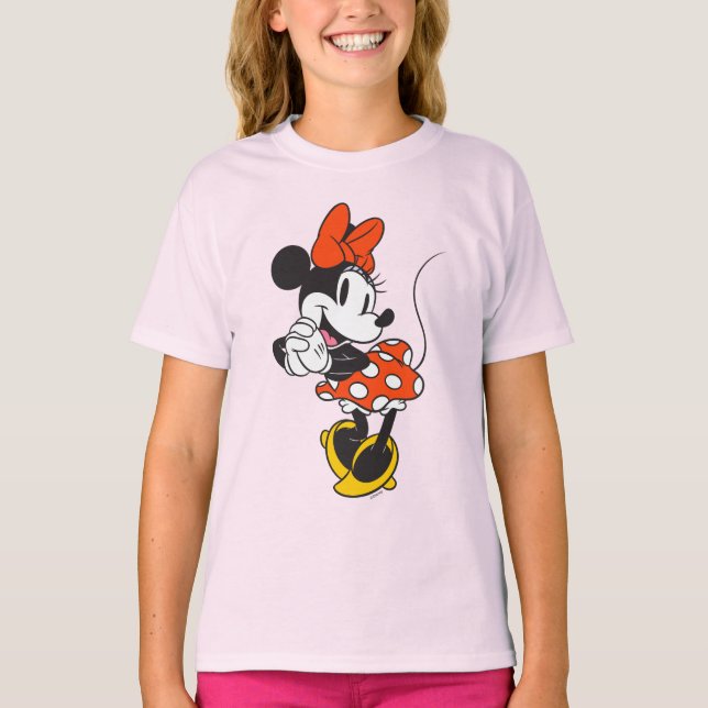 Classic Minnie Mouse Hands Clasped Pose T-Shirt (Front)