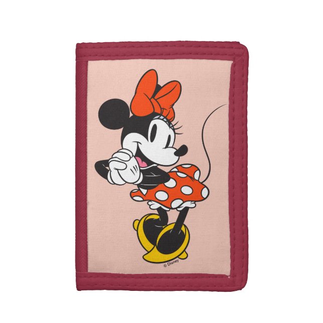 Classic Minnie Mouse Hands Clasped Pose Trifold Wallet (Front Vertical)