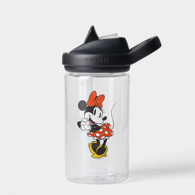 Classic Minnie Mouse Hands Clasped Pose Water Bottle (Left)