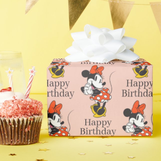 Classic Minnie Mouse Hands Clasped Pose Wrapping Paper (Birthday Party)