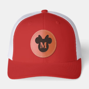 Classic Minnie Mouse Icon Portrait Leather Patch Hat