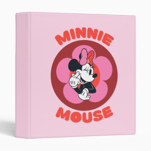 Classic Minnie Mouse Retro Badge 3 Ring Binder
