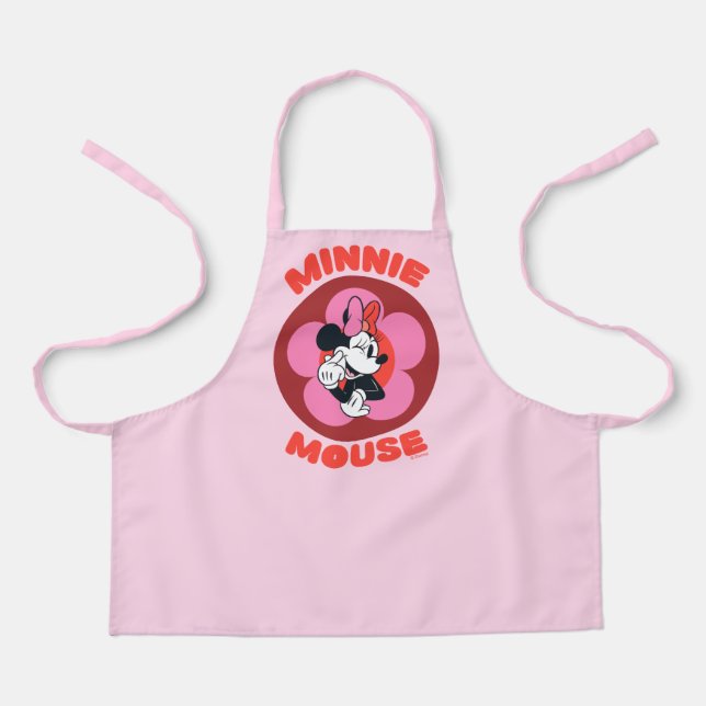 Classic Minnie Mouse Retro Badge Apron (Front)
