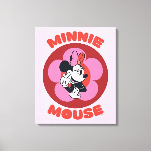 Classic Minnie Mouse Retro Badge Canvas Print (Front)