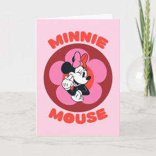 Classic Minnie Mouse Retro Badge Card