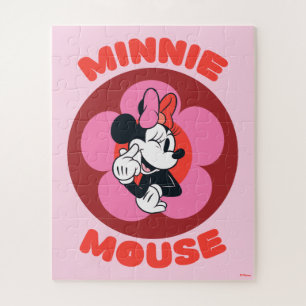 Classic Minnie Mouse Retro Badge Jigsaw Puzzle