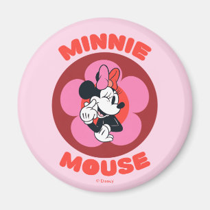 Classic Minnie Mouse Retro Badge Magnet
