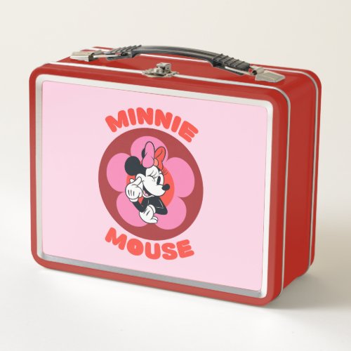 Classic Minnie Mouse Retro Badge Metal Lunch Box