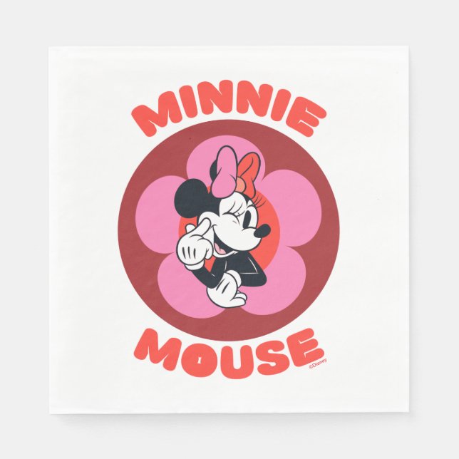 Classic Minnie Mouse Retro Badge Napkins (Front)