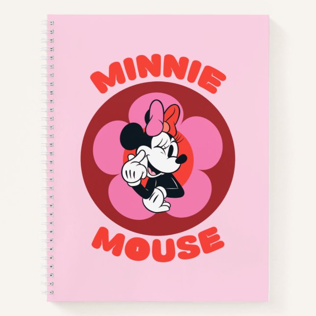 Classic Minnie Mouse Retro Badge Notebook (Front)
