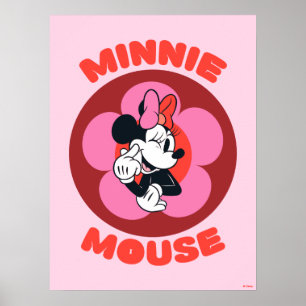 Classic Minnie Mouse Retro Badge Poster
