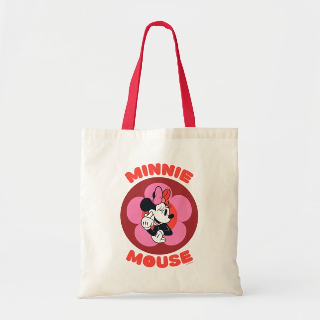 Classic Minnie Mouse Retro Badge Tote Bag (Front)