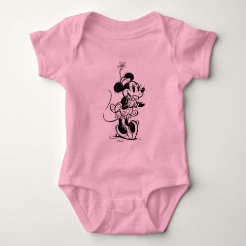 Classic Minnie Mouse Sketch Baby Bodysuit