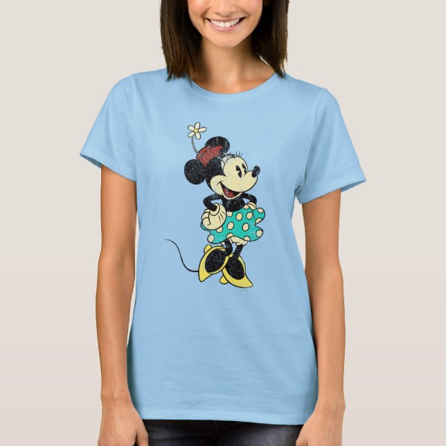 Classic Minnie Mouse Vintage Distressed T-Shirt (Front)