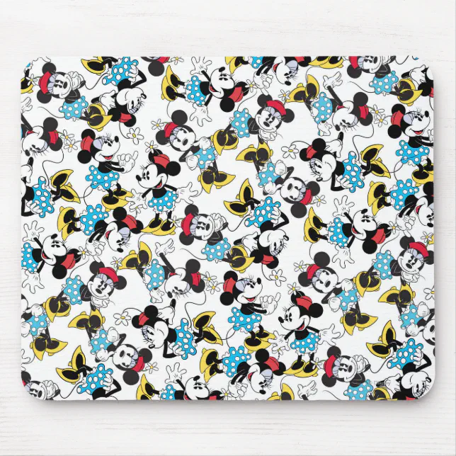 Classic Minnie Mouse Vintage Flower Hat Pattern Mouse Pad | Zazzle
