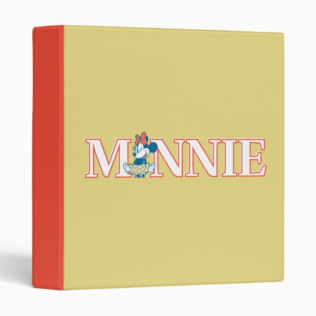 Classic Minnie Name Banner 3 Ring Binder (Front/Spine)